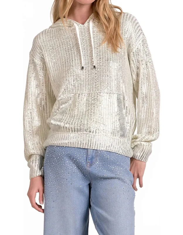 Metallic Hoodie Sweater