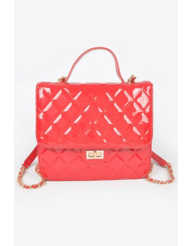 Quilted Enamel Backpack