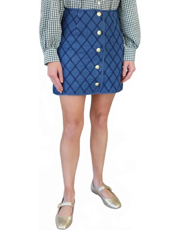 Denim Stitch Novelty Skirt