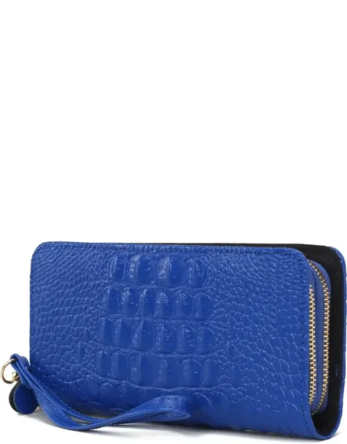 Eve Genuine Leather Croc Wristlet Wallet