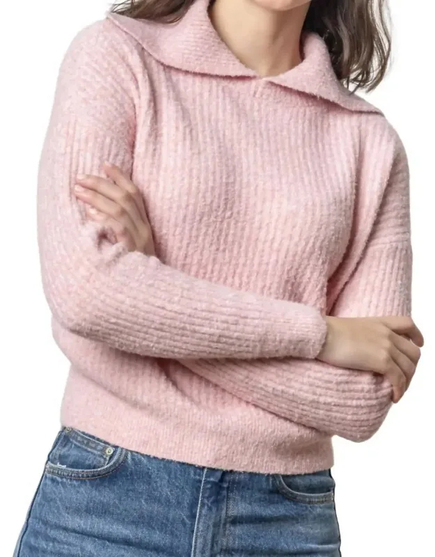 Split Collar Long Sleeve Sweater