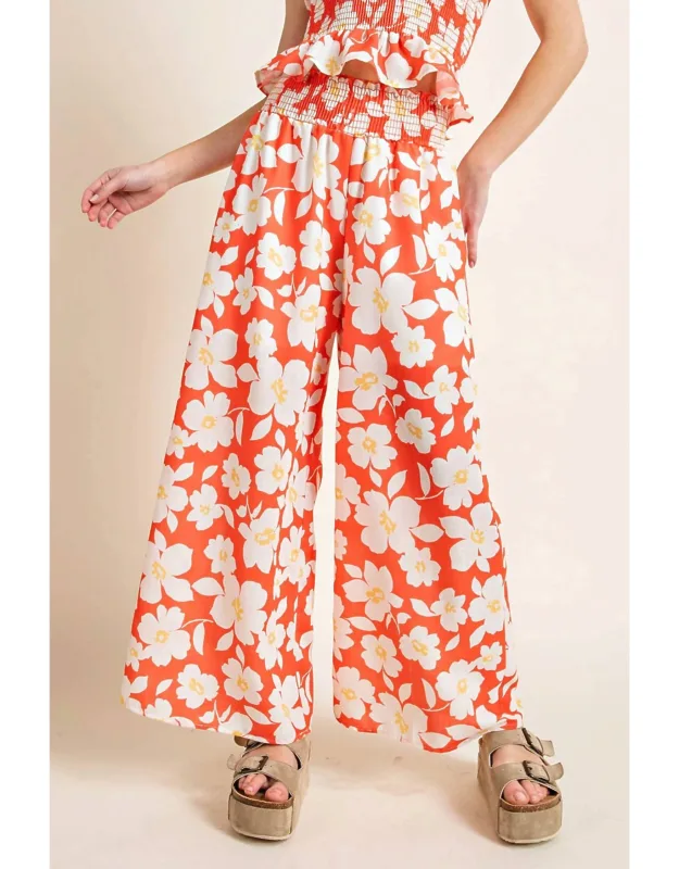 Smocked Band Palazzo Pants