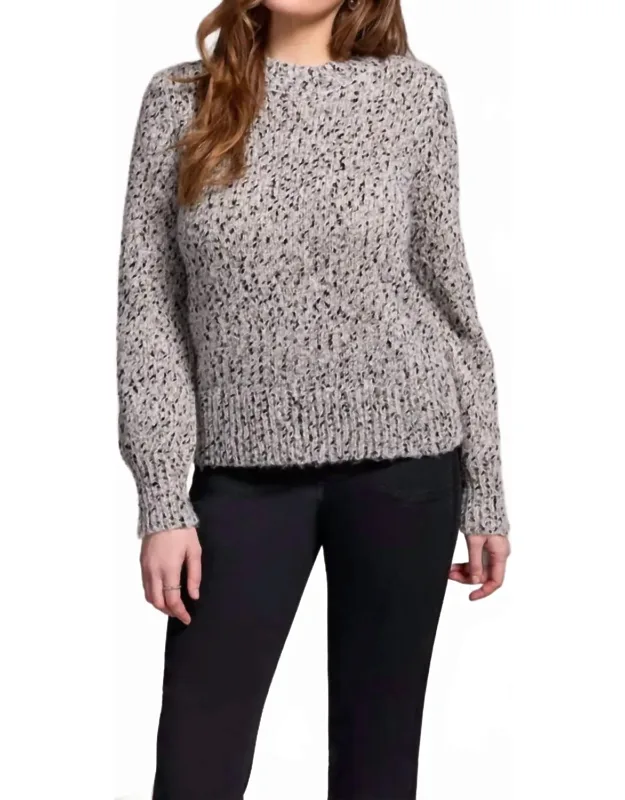 Novelty Mix Long-sleeve Mock Neck Sweater