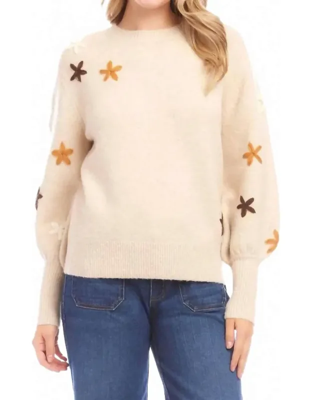 Embroidered Flower Sweater