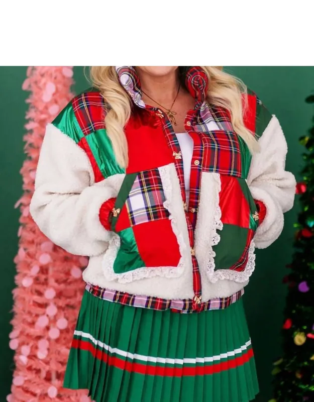 Tartan Plaid Patchwork Sherpa Jacket