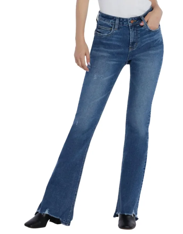 Distressed High Waist Flare Jeans