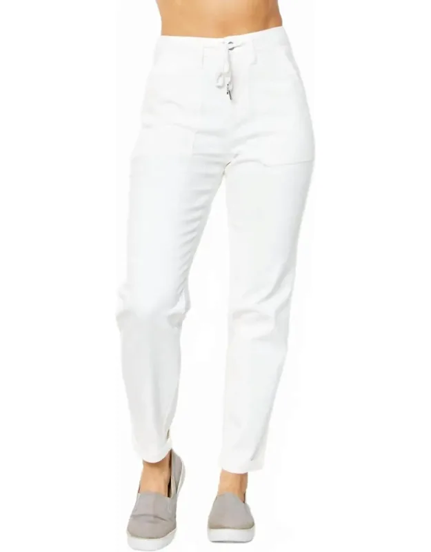 High Waist Cuffed Jogger Jeans