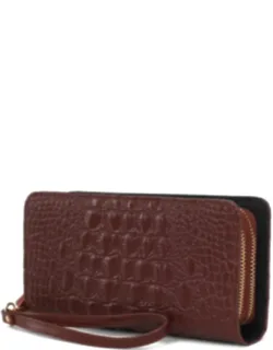 Eve Genuine Leather Croc Wristlet Wallet