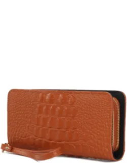 Eve Genuine Leather Croc Wristlet Wallet