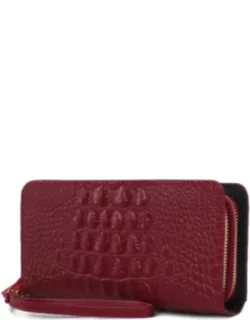 Eve Genuine Leather Croc Wristlet Wallet