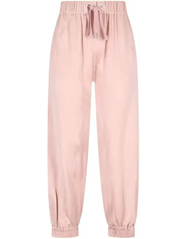 High-waisted Silk Blend Athletic Pants