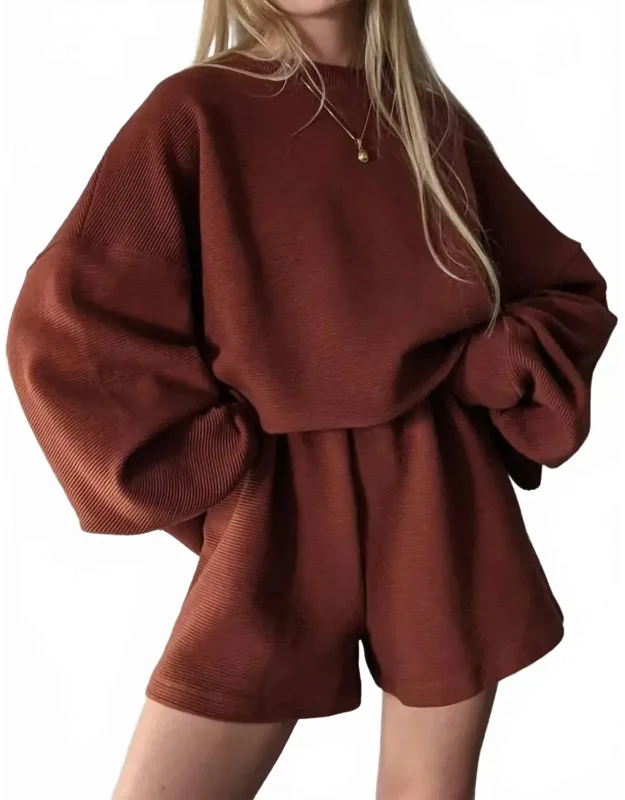 Rippled Cotton Cropped Sweatshirt