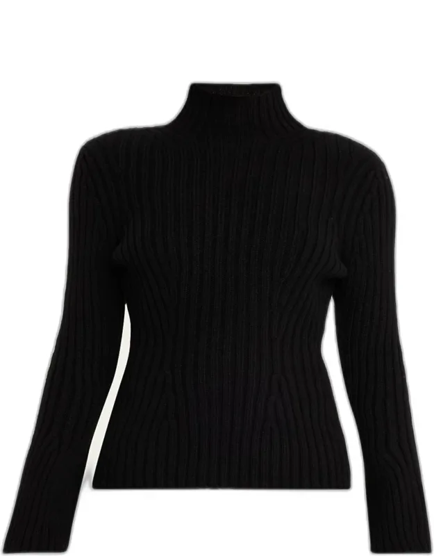 Ribbed Bell-sleeve Sweater