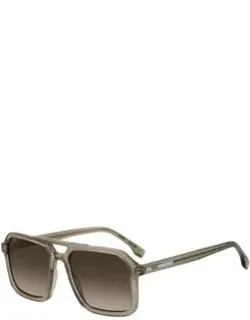 Transparent Sunglasses With Logo Trim