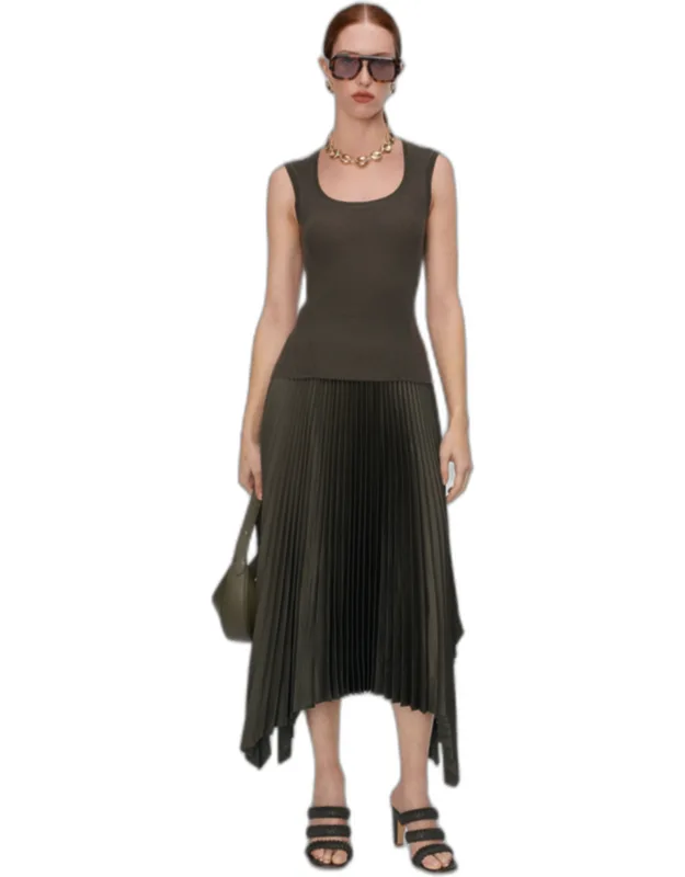 Linen Blend Knit Vest Top