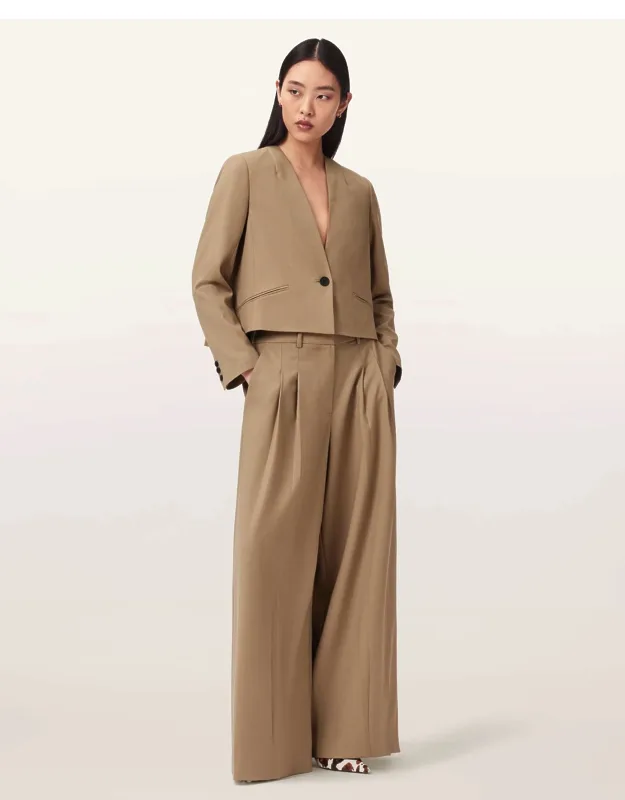 Poppy Single Breasted Pleated Blazer