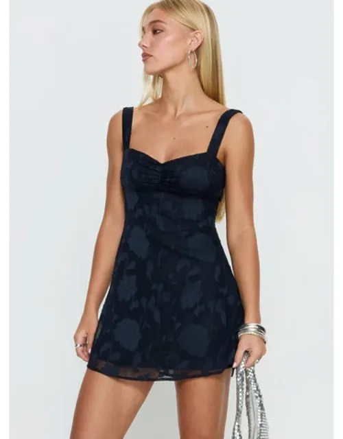 Mcbeath Mini Dress Burnout With Ruched Bust Detail And Tie-back