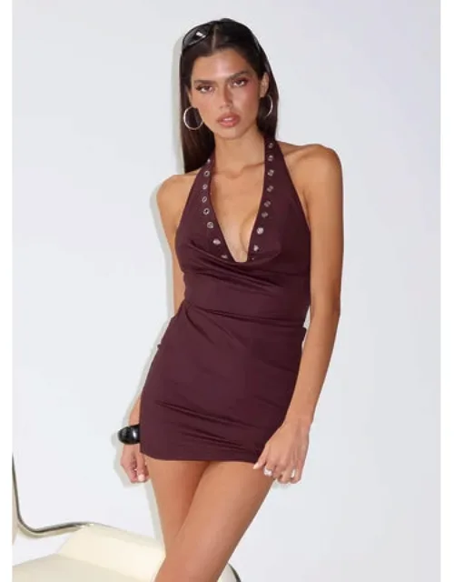 Eyelet Halter Mini Dress