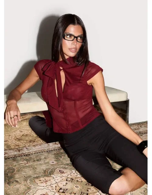 Anistasia Mesh Keyhole Corset Top