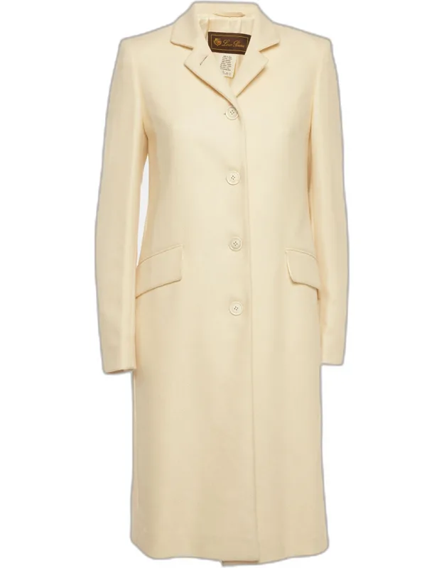 Vintage Cream Textured Cashmere Coat