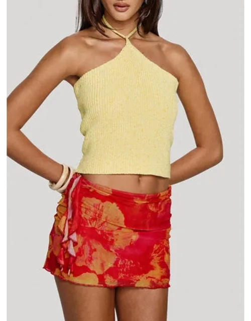 Frill Mesh Mini Skirt