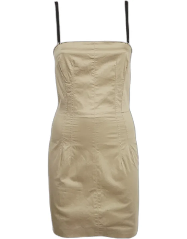 Khaki Cotton Mini Dress