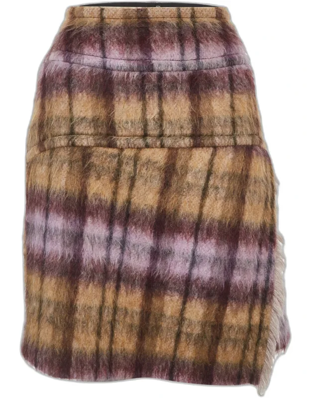 Alpaca Blend Plaid Mini Skirt