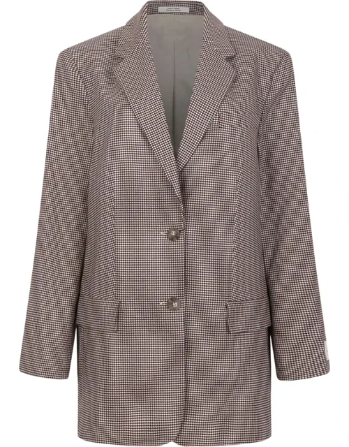 Checked Button Blazer