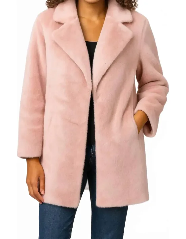 Faux Fur And Suede Coat