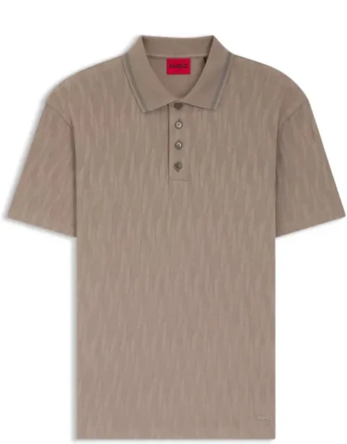 Stripe-collar Polo Shirt