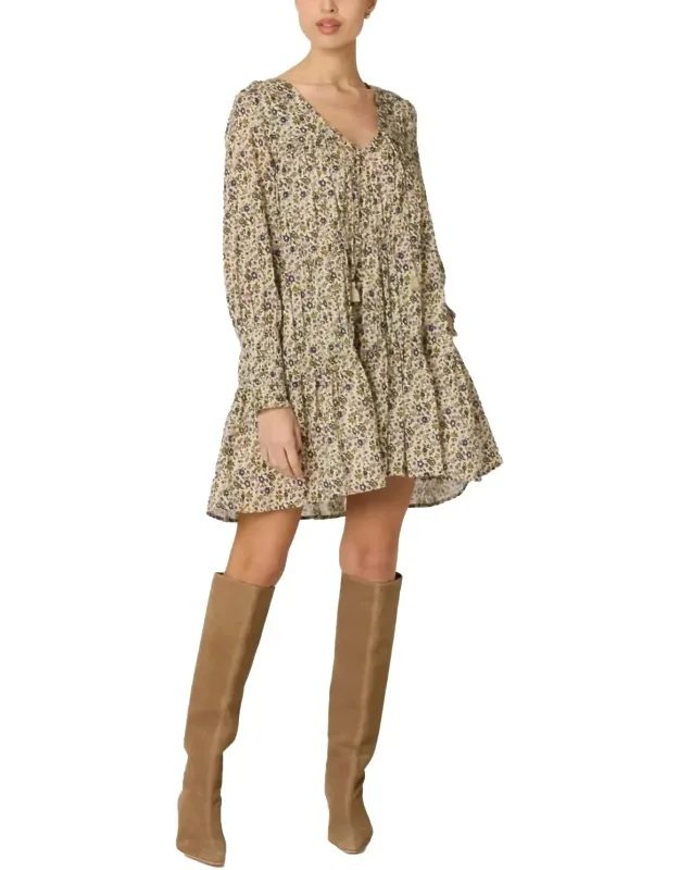 Raquel Mini Dress In Eloisa Floral, Ethically Handmade From Organic Cotton