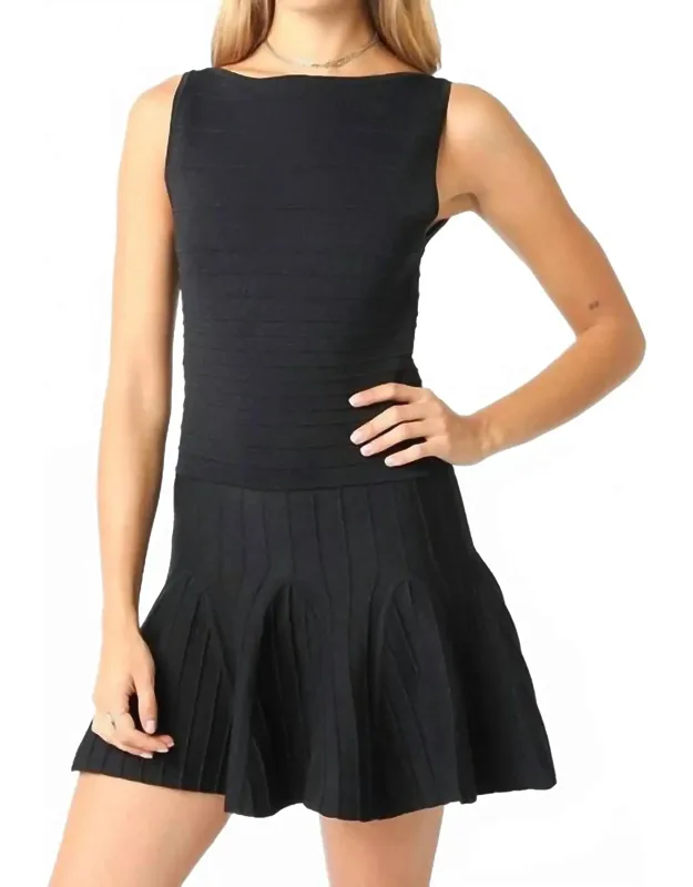 Heather Mini Dress With Ruffle Hem And Zip Closure