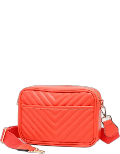Chevron Patterned Rectangle Crossbody Bag