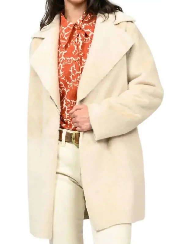 Faux Fur And Suede Coat