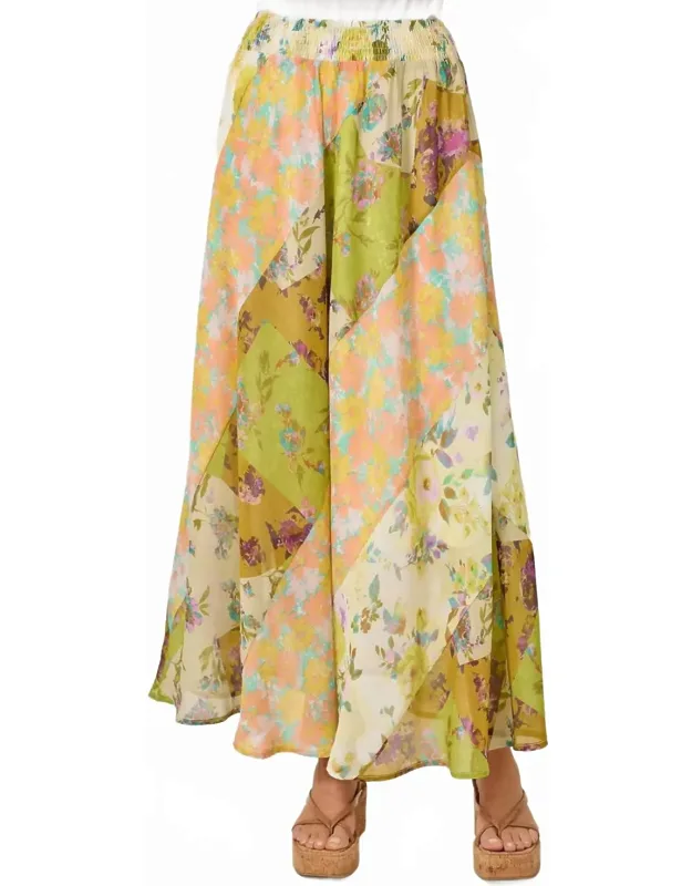 Floral Mix Print Maxi Skirt