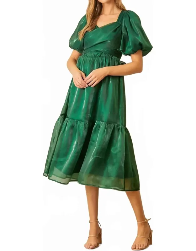 Wrapped Tiered Midi Dress