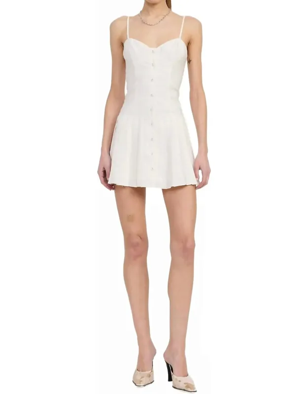 Pleated Mini Dress