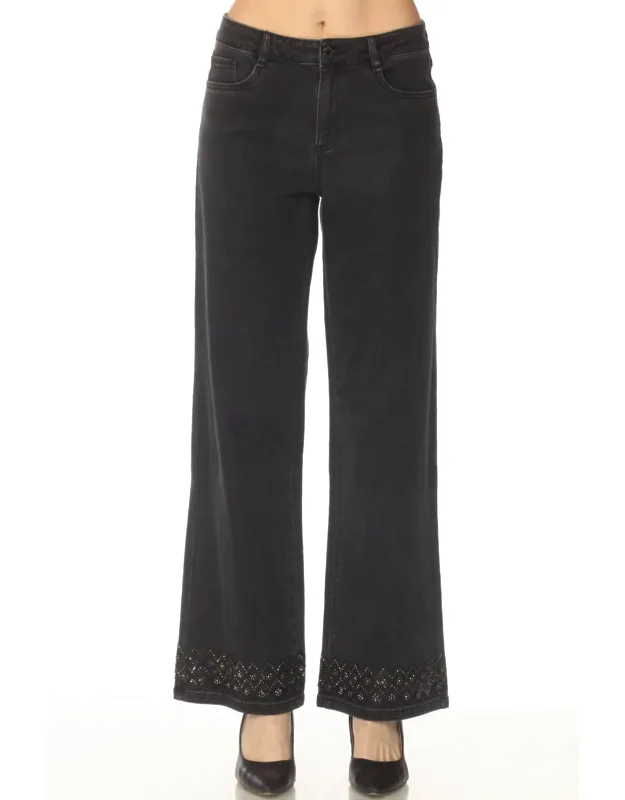 Embellished Wide Leg Jeans