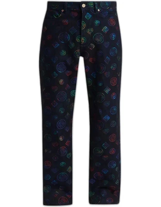 Monogram Straight-leg Jeans