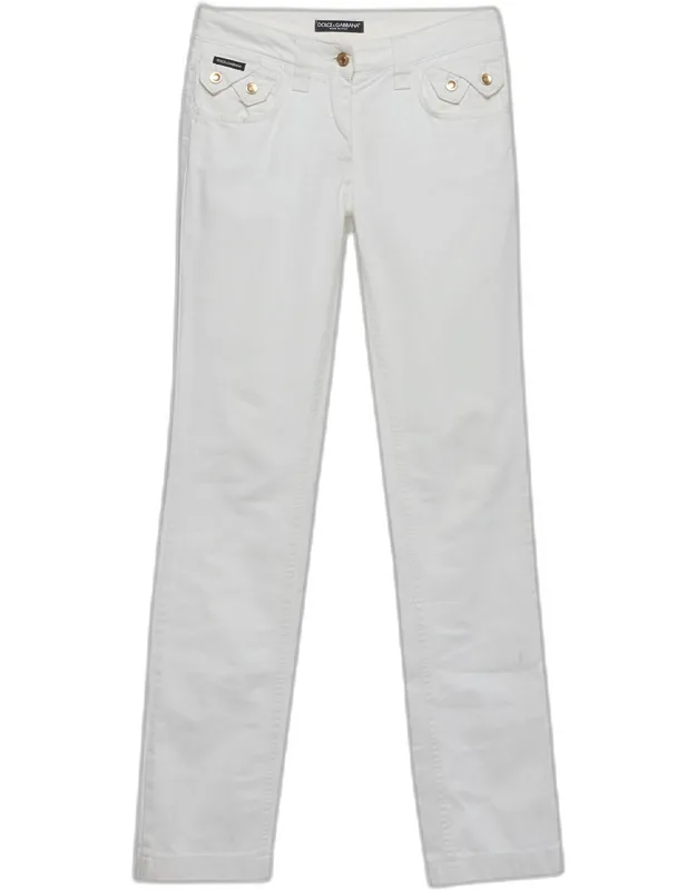 White Denim Straight Fit Jeans