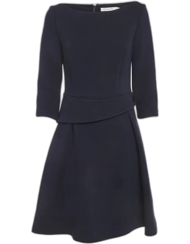 Crepe Wool Midi Dress