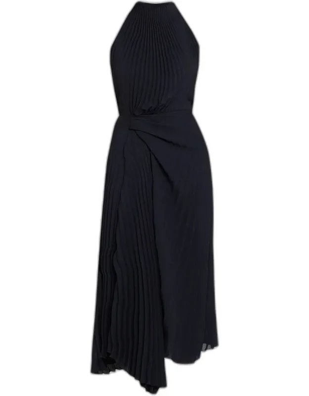 Pleated Midi Dress