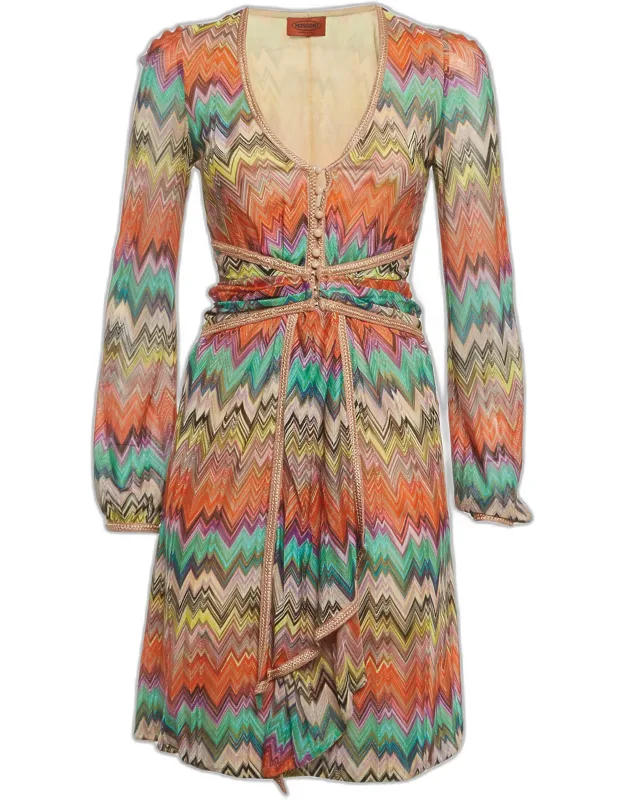 Zig Zag Knit Mini Dress