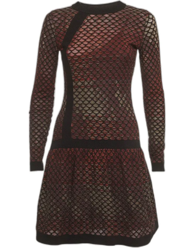 Patterned Knit Mini Dress
