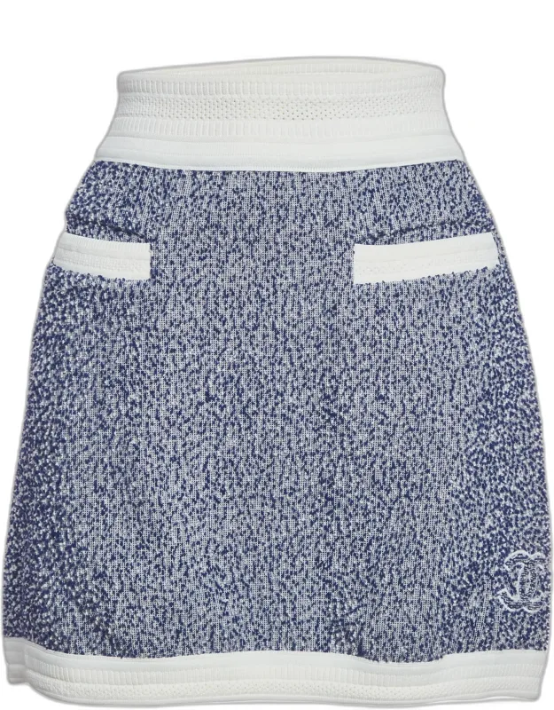 Textured Knit Cc Applique Mini Skirt