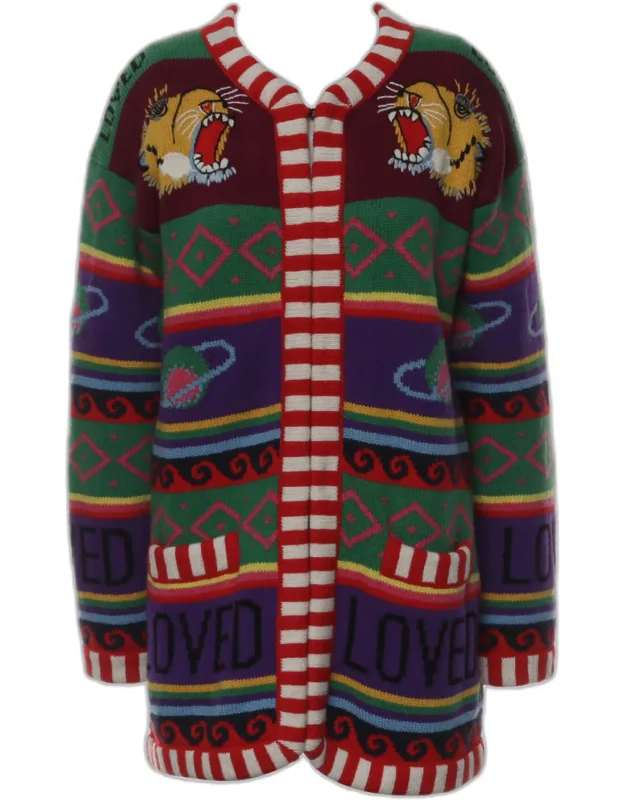 Multicolor Tiger Knitted Cardigan