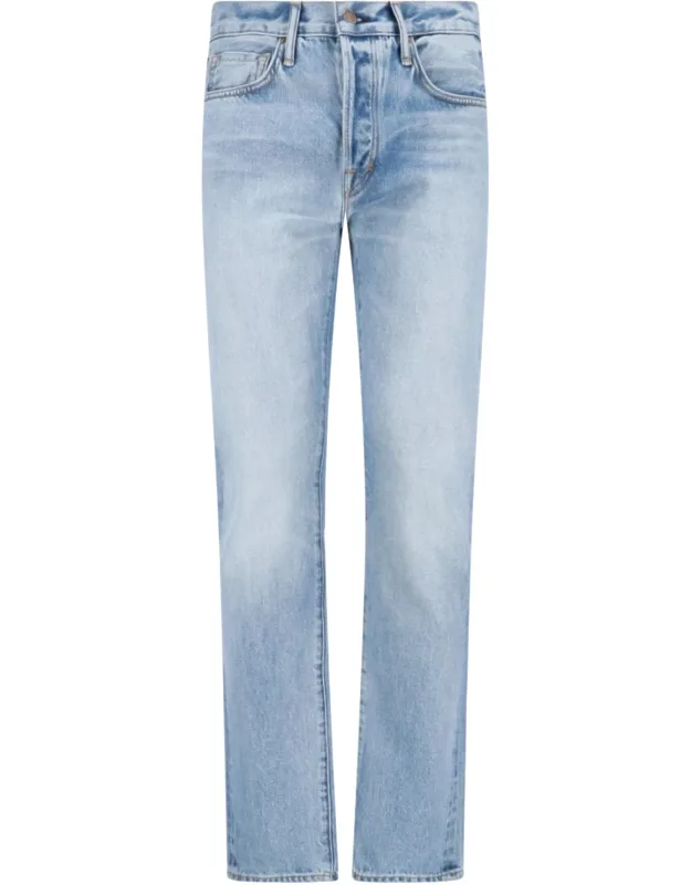 Slim Jeans With Used-effect Wash And Five-pocket Design