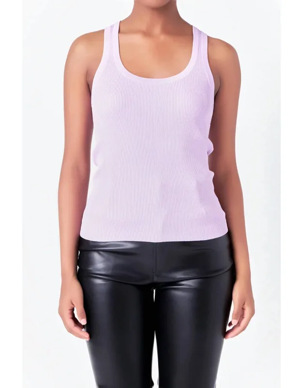 Ribbed Sweater Knit Tank Top