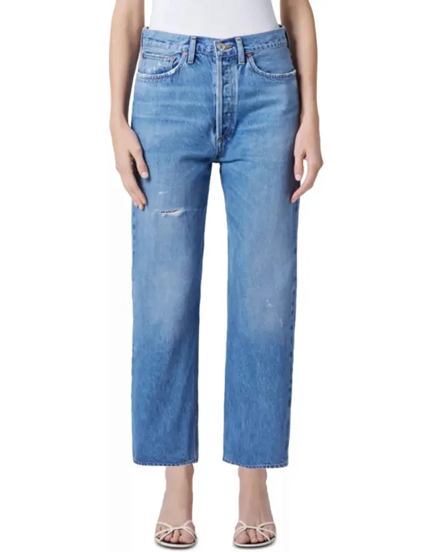90's Crop Mid Rise Straight Jeans