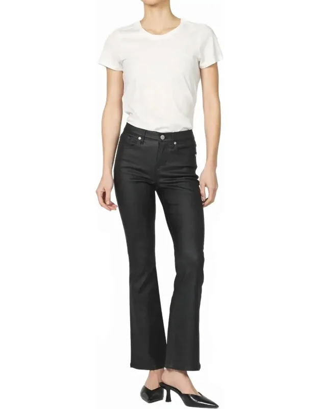 Coated Bootcut Pants